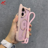 Cat Ear Magnetic Case with Strap for iPhone